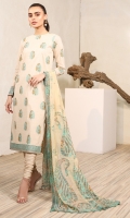 Fancy Dupatta Printed Slub Lawn Shirt 3 Meters Printed Border Dyed Cambric Trouser