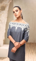 Denim Shirt 3 Meters Embroidered Daman and Embroidered Sleeves