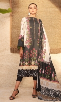Printed broshia dupatta Printed lawn shirt 3.12 meters Separate embroidered border 1 meter Dyed cambric trouser
