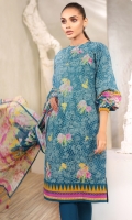 Chiffon dupatta Printed lawn shirt/sleeves 3.12 meters Embroidered shirt front Dyed cambric trouser