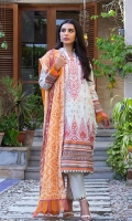 Shirt: Printed Cambric (3 meters) Dupatta: Lawn Doriya Jacquard Dupatta (2.5 meters) Trouser: Dyed Cambric (2.5 meters)