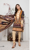 Shirt: Digital Printed Lawn Dupatta: Digital Printed Lawn Trouser: Dyed Cambric