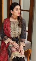 Details: Shirt: Digital Printed Lawn Dupatta: Digital Printed Jacquard Trouser: Dyed Cambric  Embroidery Details: Full Front Embroidered Shirt with Tilla Work Embroidered Border For Front
