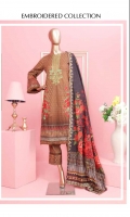 Shirt : Digital Printed Lawn Dupatta : Digital Printed Lawn Trouser: Dyed Cotton  EMBROIDERY: Embroidered Front on Shirt