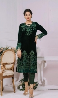 Fabric Details: Shirt Front: Embroidered Velvet Shirt Back: Plain Velvet Shirt Sleeves: Embroidered Velvet  Embroidery Details: Shirt Front: Full Sequins and Thread work on Gala and Daman Shirt Sleeves: Sequins and Thread work