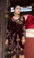 1 Piece Unstitched Embroidered Micro Velvet Shirt