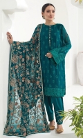 Embroidered Chiffon Shirt Front Embroidered Chiffon Back Embroidered Chiffon Sleeves Embroidered Chiffon Chiffon Dupatta Dyed Trouser