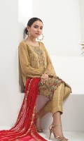 Embroidered Chiffon Shirt Front Embroidered Chiffon Back Embroidered Chiffon Sleeves Embroidered Chiffon Chiffon Dupatta Dyed Trouser