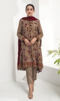Embroidered Chiffon Shirt Front Embroidered Chiffon Back Embroidered Chiffon Sleeves Embroidered Chiffon Chiffon Dupatta Dyed Trouser