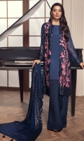 Embroidered Chiffon Front Embroidered Chiffon Back Embroidered Chiffon Sleeves Embroidered Front & Back Patch Embroidered Sleeves Patch Embroidered Dupatta Grip Trouser