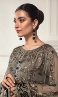 Embroidered Chiffon Front Embroidered Chiffon Back & Kali Embroidered Chiffon Sleeves Embroidered Front, Back & Sleeves Patch Embroidered Chiffon Dupatta Grip Trouser