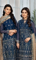 Embroidered Chiffon Front  Embroidered Chiffon Back Embroidered Chiffon Front + Back Body Embroidered Chiffon Front + Back Patch 2 Embroidered Chiffon Sleeves Embroidered Chiffon Dupatta Dyed Russian Grip Trouser