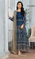 Embroidered Chiffon Front  Embroidered Chiffon Back Embroidered Chiffon Front + Back Body Embroidered Chiffon Front + Back Patch 2 Embroidered Chiffon Sleeves Embroidered Chiffon Dupatta Dyed Russian Grip Trouser