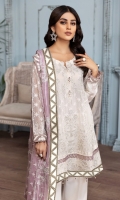 Embroidered Chiffon Front  Embroidered Chiffon Right + Left Kalli Embroidered Chiffon Front + Back Patch 2 Embroidered Chiffon Back Embroidered Chiffon Sleeves Embroidered Chiffon Dupatta Embroidered Organza Laser Dupatta Patch Dyed Raw Silk Trouser