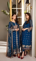 Embroidered Chiffon Front Embroidered Chiffon Back Embroidered Chiffon Sleeves Embroidered Chiffon Front (2) + Back (2) + Sleeves (2) Patch Embroidered Chiffon Dupatta Embroidered Dupatta Patti Embroidered Trouser Patch Dyed Grip Trouser