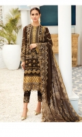 Embroidered Chiffon Front Embroidered Chiffon Back Embroidered Chiffon Side Kalli Embroidered Chiffon Sleeves Embroidered Chiffon Front + Back Border Patch Embroidered Sleeves Patch Embroidered Chiffon Dupatta Embroidered Trouser Patch Dyed Grip Trouser