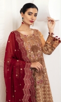 Embroidered Chiffon Front Embroidered Chiffon Back Embroidered Chiffon Side Kalli Embroidered Chiffon Sleeves Embroidered Front + Back Patch Embroidered Chiffon Sleeves Patch Dyed Raw Silk Trouser
