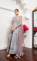 Embroidered Net Front Embroidered Net Back Embroidered Front Body Embroidered Back Body Embroidered Net Sleeves Embroidered Front + Back Patch Embroidered Net Dupatta Embroidered Sleeves + Dupatta Patch Dyed Raw Silk Trouser