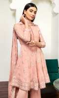 Embroidered Chiffon Front Embroidered Chiffon Back Embroidered Chiffon Sleeves Embroidered Chiffon Front + Back Patch (2) Embroidered Sleeves Patch Embroidered Chiffon Pallu Dupatta Dyed Raw Silk Trouser