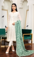 Embroidered Chiffon Front Embroidered Chiffon Back Embroidered Chiffon Sleeves Embroidered Chiffon Front + Back Patch Embroidered Neckline Patch Embroidered Chiffon Dupatta Embroidered Dupatta Patch Dyed Raw Silk Trouser