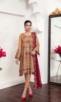 Embroidered Chiffon Front Embroidered Chiffon Back Embroidered Chiffon Side Kalli Embroidered Chiffon Sleeves Embroidered Front + Back Patch Embroidered Chiffon Sleeves Patch Dyed Raw Silk Trouser