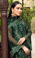 Embroidered Chiffon Front Embroidered Chiffon Back Embroidered Chiffon Side Kali Embroidered Chiffon Front + Back Patch  Embroidered Chiffon Sleeves Embroidered Chiffon Sleeves Patch Embroidered Chiffon Dupatta Embroidered  Chiffon Dupatta Patch Dyed Russian Grip Trouser