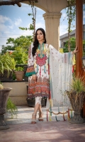 Printed Lawn Front, Back & Sleeves Embroidered Net Dupatta Embroidered Neckline Dyed Trousers