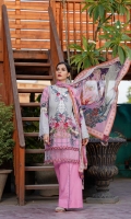 Printed Lawn Front, Back & Sleeves Printed Chiffon Dupatta Embroidered Neckline Embroidered Sleeves Patti Embroidered Daman Patti Dyed Trousers