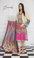 Cambric Cotton Shirt 3m Chiffon Dupatta 2.5m