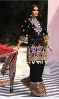 Embroidered Lawn Front Embroidered Lawn Back Embroidered Lawn Sleeves Embroidered Front Daman Border Embroidered Chaak Border Embroidered Sleeve Border Embroidered Neckline Cambric Cotton Trouser Embroidered Trouser Borders X 2 Digital Printed Trouser Border Digital Printed Silk Dupatta