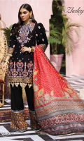 Embroidered Lawn Front Embroidered Lawn Back Embroidered Lawn Sleeves Embroidered Front Daman Border Embroidered Chaak Border Embroidered Sleeve Border Embroidered Neckline Cambric Cotton Trouser Embroidered Trouser Borders X 2 Digital Printed Trouser Border Digital Printed Silk Dupatta