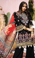 Embroidered Lawn Front Embroidered Lawn Back Embroidered Lawn Sleeves Embroidered Front Daman Border Embroidered Chaak Border Embroidered Sleeve Border Embroidered Neckline Cambric Cotton Trouser Embroidered Trouser Borders X 2 Digital Printed Trouser Border Digital Printed Silk Dupatta