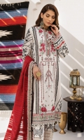 Embroidered Lawn Shirt Central Panel Screen Printed Lawn Shirt Side Panels, Back & Sleeves Embroidered Sleeve Border Embroidered Daman Border Dyed Cambric Cotton Trouser Embroidered Trouser Border Woven Cotton Organza Dupatta Digital Printed Dupatta Corners Digital Printed Dupatta Borders