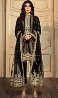 • Jacquard Lawn Shirt Front & Sleeves 1.9M • Plain Lawn Shirt Back 1M • Embroidered Neckline Trim 0.67M • Embroidered Neckline Patch 1PC • Embroidered Shirt Front and Back Hem Border 1.52M • Embroidered Sleeves Border 1M • Embroidered Net Dupatta 2.5M • Embroidered Dupatta Border 2M • Dyed Cotton Cambric Trouser 2.5M • Embroidered Trouser Patch 1M