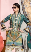 Digital Printed Lawn Shirt Embroidered Neckline Border Embroidered Shirt  Hem Border Embroidered Sleeve Border Digital Printed Chiffon Dupatta Dyed Cotton Cambric Trouser Printed Trouser Borders