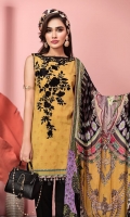 Embroidered Digital Printed Lawn Front Digital Printed Lawn Back & Sleeves Embroidered Neckline Trim Digital Printed Chiffon Dupatta Dyed Cotton Cambric Trouser Embroidered Trouser Borders