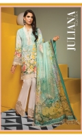 Digital Printed Lawn Shirt  Embroidered Neckline Trim Embroidered Sleeve Borders Embroidered Shirt Hem Border Digital Printed Chiffon Dupatta Dyed Cotton Cambric Trouser Embroidered Trouser Motifs