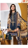 Digital Printed Lawn Shirt Embroidered Neckline Digital Printed Chiffon Dupatta Dyed Cotton Cambric Trouser Embroidered Trouser Motifs Embroidered Trouser Borders