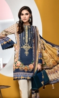 Digital Printed Lawn Shirt Embroidered Neckline Digital Printed Chiffon Dupatta Dyed Cotton Cambric Trouser Embroidered Trouser Motifs Embroidered Trouser Borders