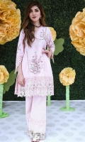Chic, semi-formal A-line kameez embellished with lace and embroidery.