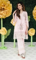 Chic, semi-formal A-line kameez embellished with lace and embroidery.