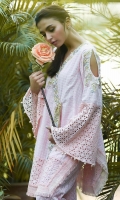Chic, formal straight kameez with peek-a-boo, bell sleeves. The kameez is embellished with laces, embroidery, and pearls.