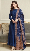 Victrix Blue Rawsilk Marori chaadar paired with a cotton net anarkali.