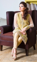 Chic, semi-formal two toned straight Kurta embellished with lace, embroidery and stones.