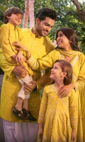 Lime green schiffli kurta with shalwar.