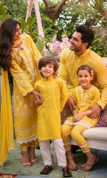 Pineapple yellow schiffli kurta with shalwar.