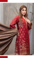 Three Pcs Viscose broshia banarsi suit