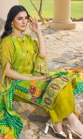 Shirt: Printed Cambric (3 meters) Dupatta: Printed Lawn (2.5 meters) Trouser: Dyed Cambric (2.5 meters)