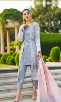 Shirt: Printed Cambric (3 meters) Dupatta: Printed Lawn (2.5 meters) Trouser: Dyed Cambric (2.5 meters)