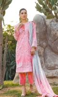 Shirt: Printed Cambric (3 meters) Dupatta: Printed Lawn (2.5 meters) Trouser: Dyed Cambric (2.5 meters)
